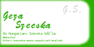 geza szecska business card